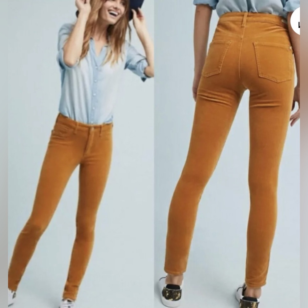 Pilcro & the Letterpress Brown Serif Skinny Corduroy Pants, Size: 28 - Picture 4 of 9